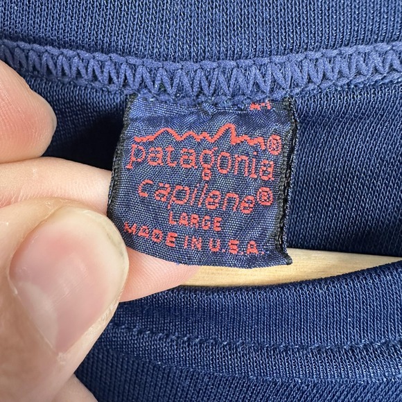 Vintage Patagonia Capilene Shirt Mens Large Blue Long Sleeve Base Layer USA 90s - Picture 3 of 16